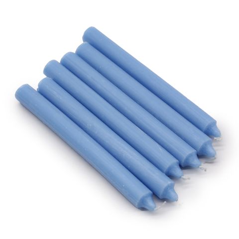 Solid Colour Dinner Candles - Rustic Sea Blue