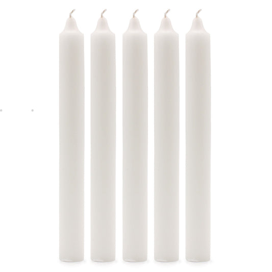 Solid Colour Dinner Candles - Rustic White