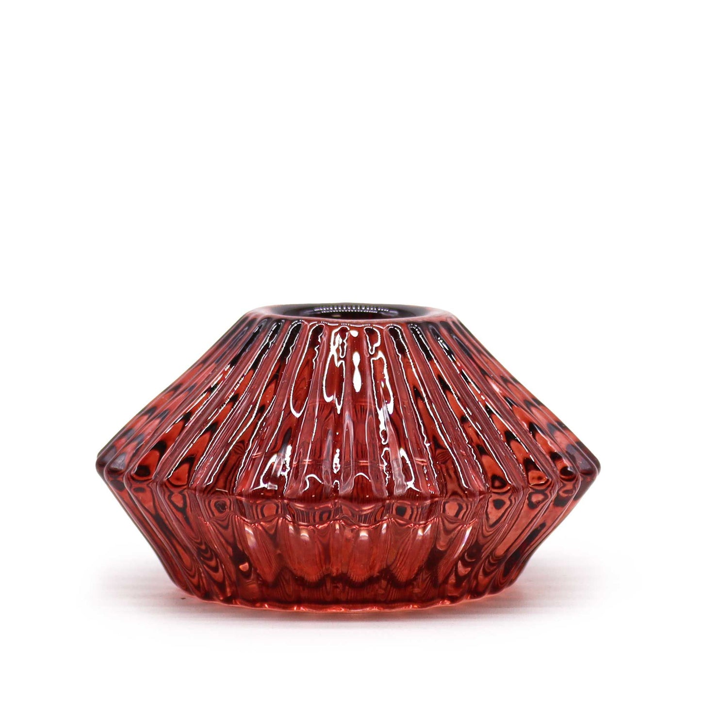 Flower Flip Dinner Candle / Tealight Holder - Ruby Red