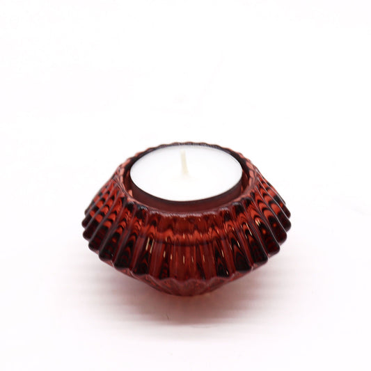 Flower Flip Dinner Candle / Tealight Holder - Ruby Red