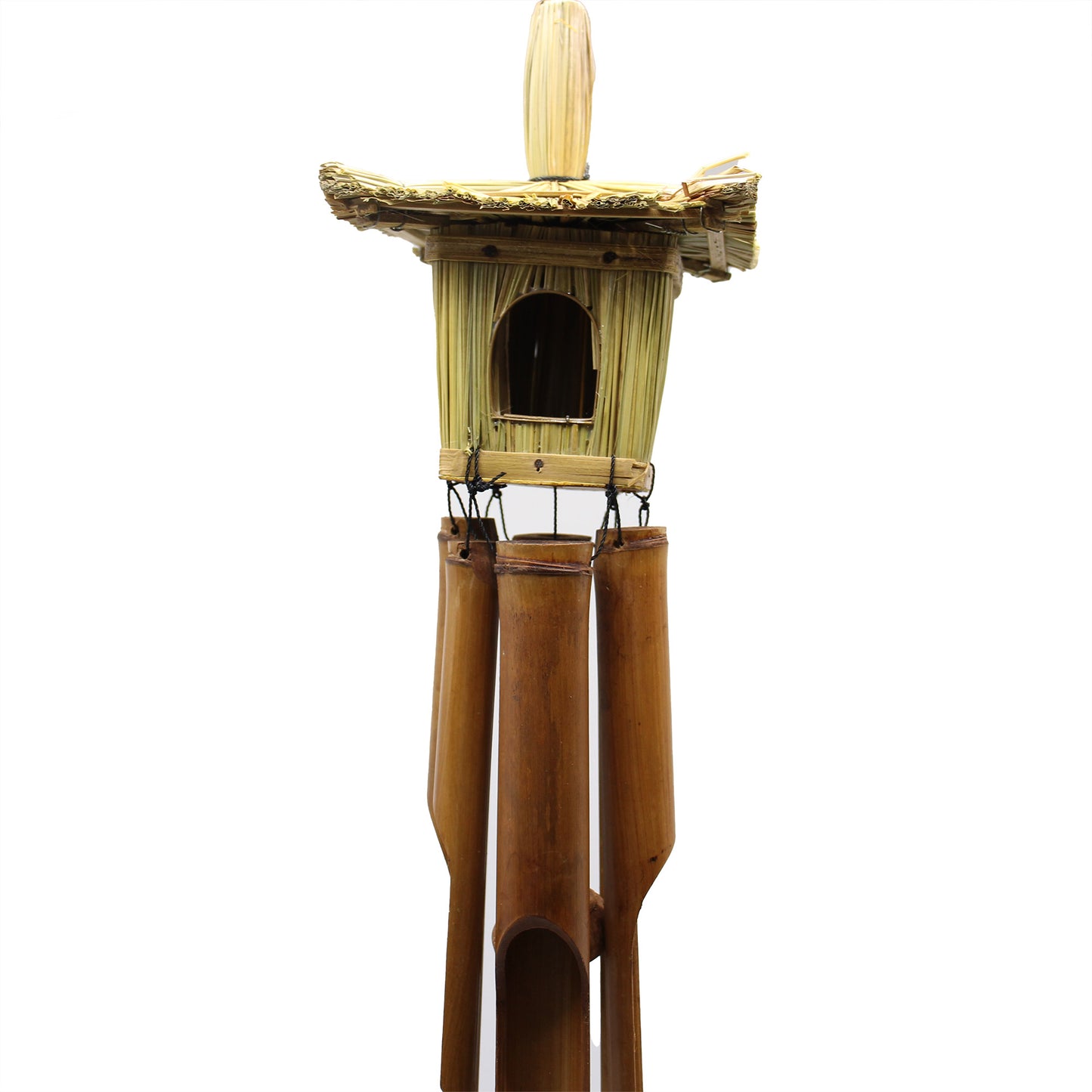Square Seagrass Bird Box with Chimes