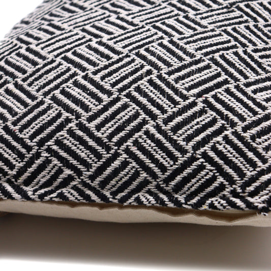 Classic Cushion Cover - Criss-Cross Black