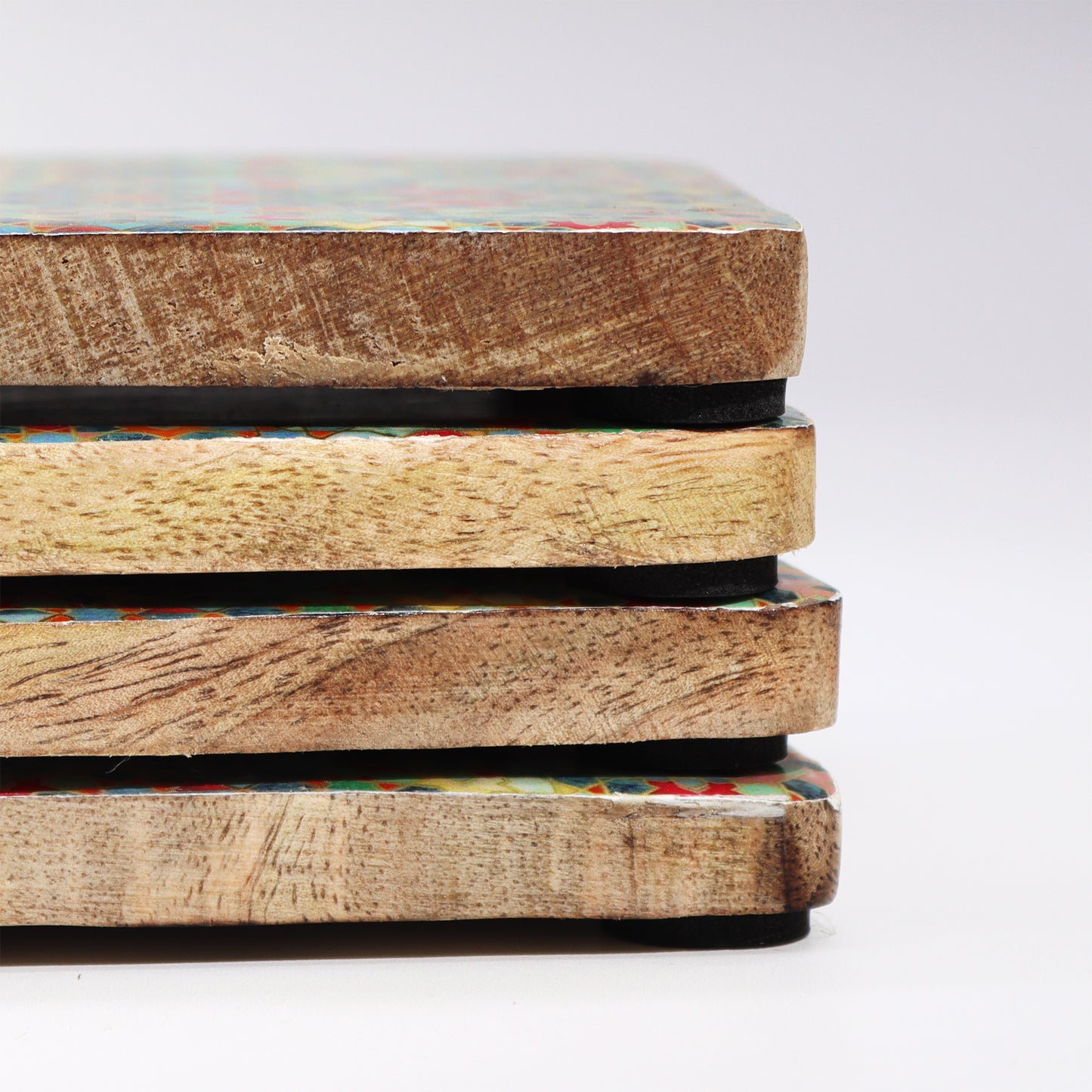 1x Set of 4 Square Coasters - Mediterranean Tile Pattern