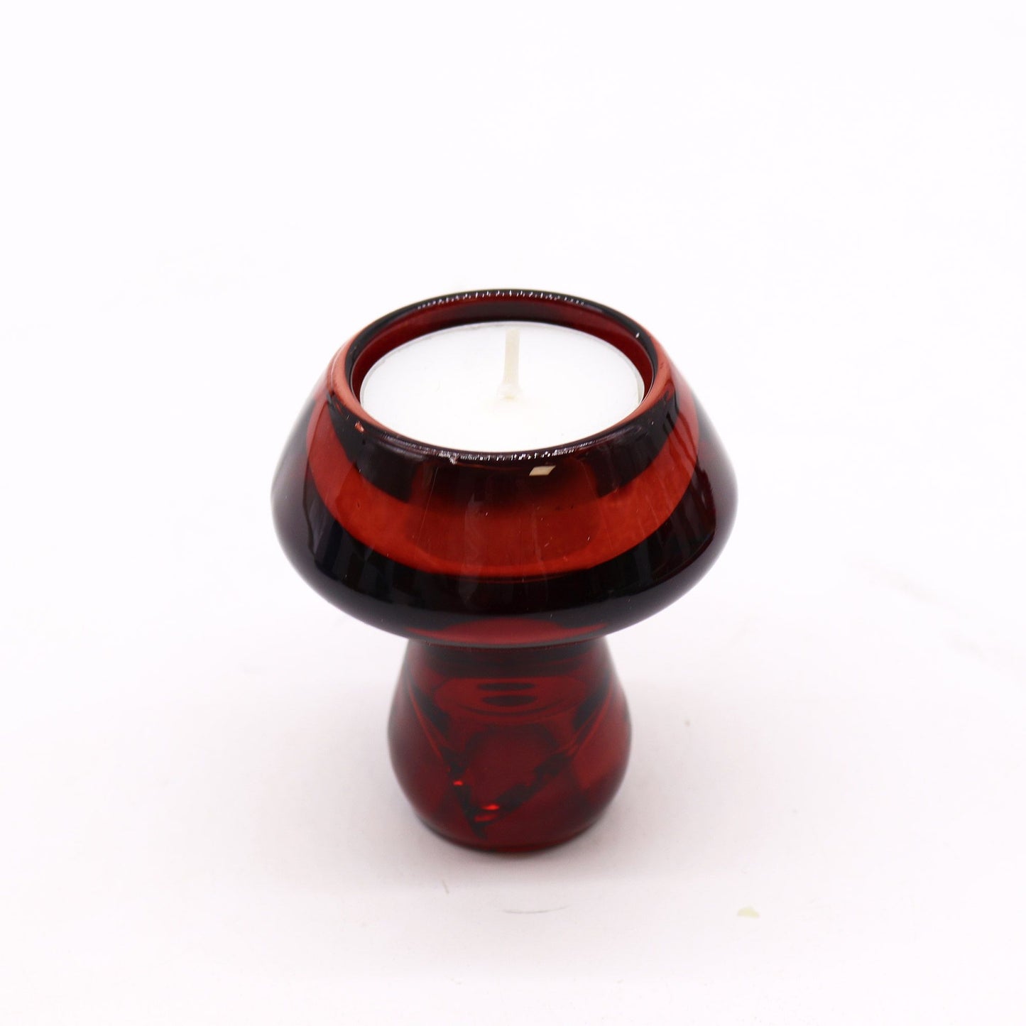 Mushroom Flip Dinner Candle / Tealight Holder - Ruby Red