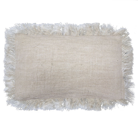 Small Linen Cushion Cover with fringe 30x50cm